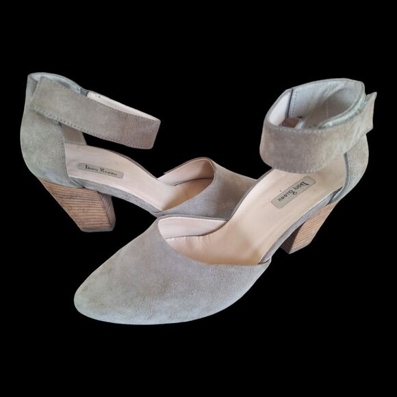 Paul Green Noreen D'Orsay Pump Stacked Heel Almond Toe Ankle Strap Suede 8.5 - Picture 1 of 15